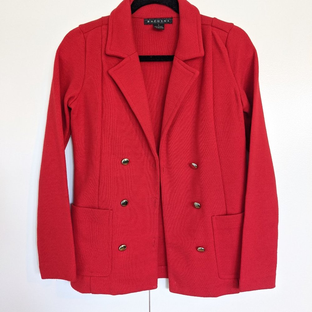Red double breasted jacket